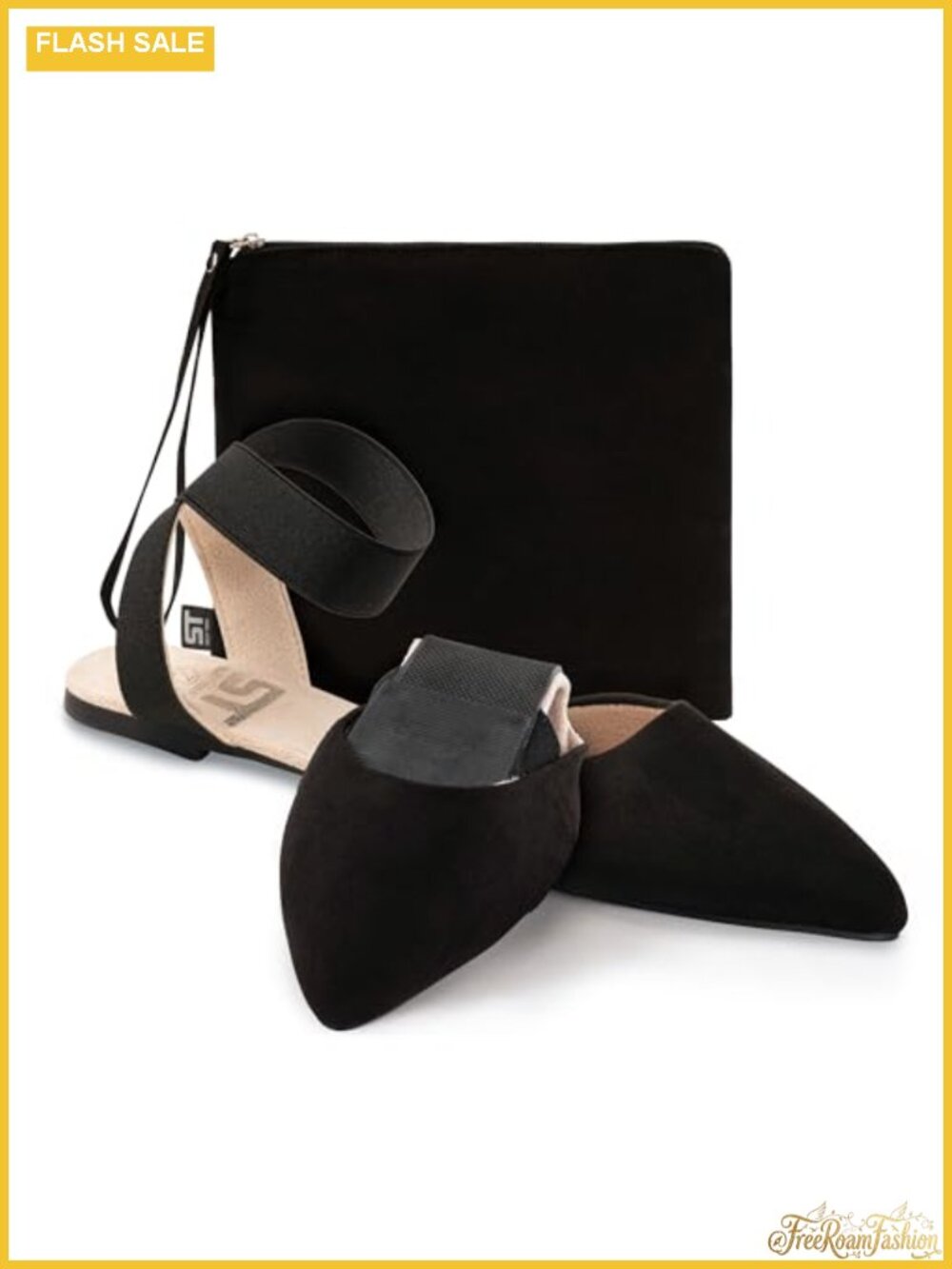 Foldable Flats for Women, Ankle Strap Dress Purse Shoes for Wedding & Party